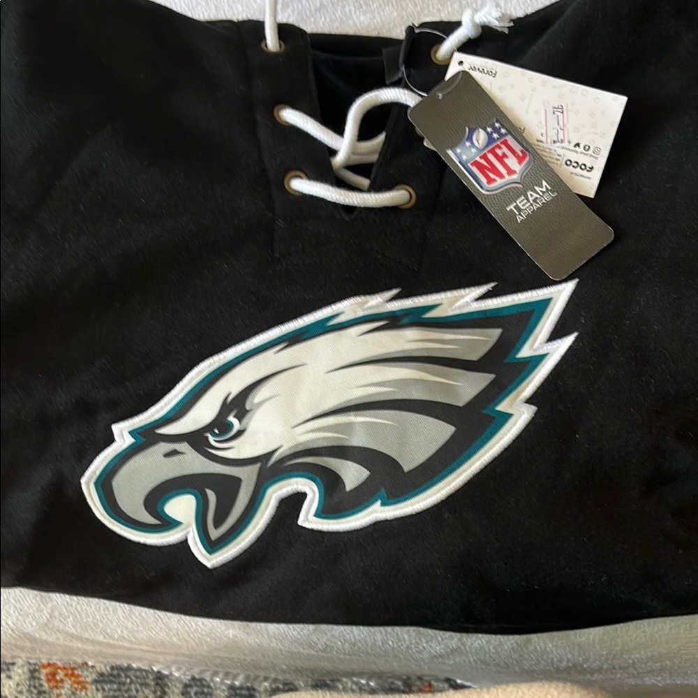 NFL Team Apparel Black Hoodie with Eagle Emblem